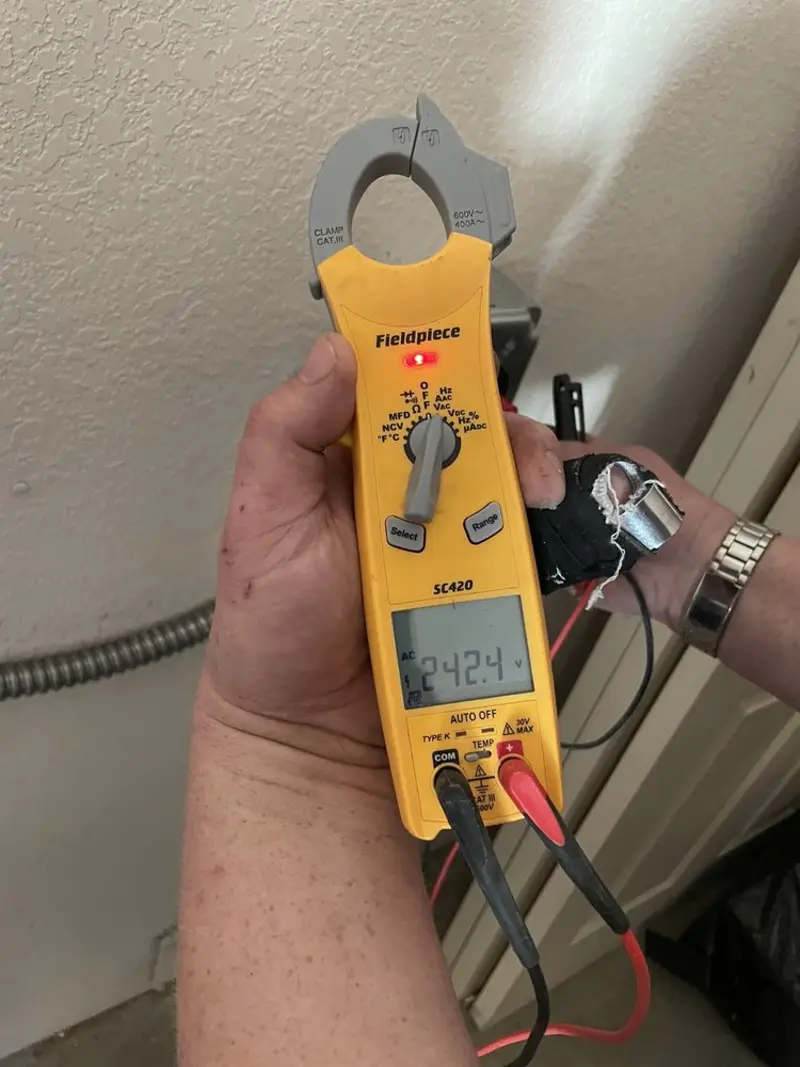 Voltage testing with clamp meter during Electrical Installation Services in Selinsgrove